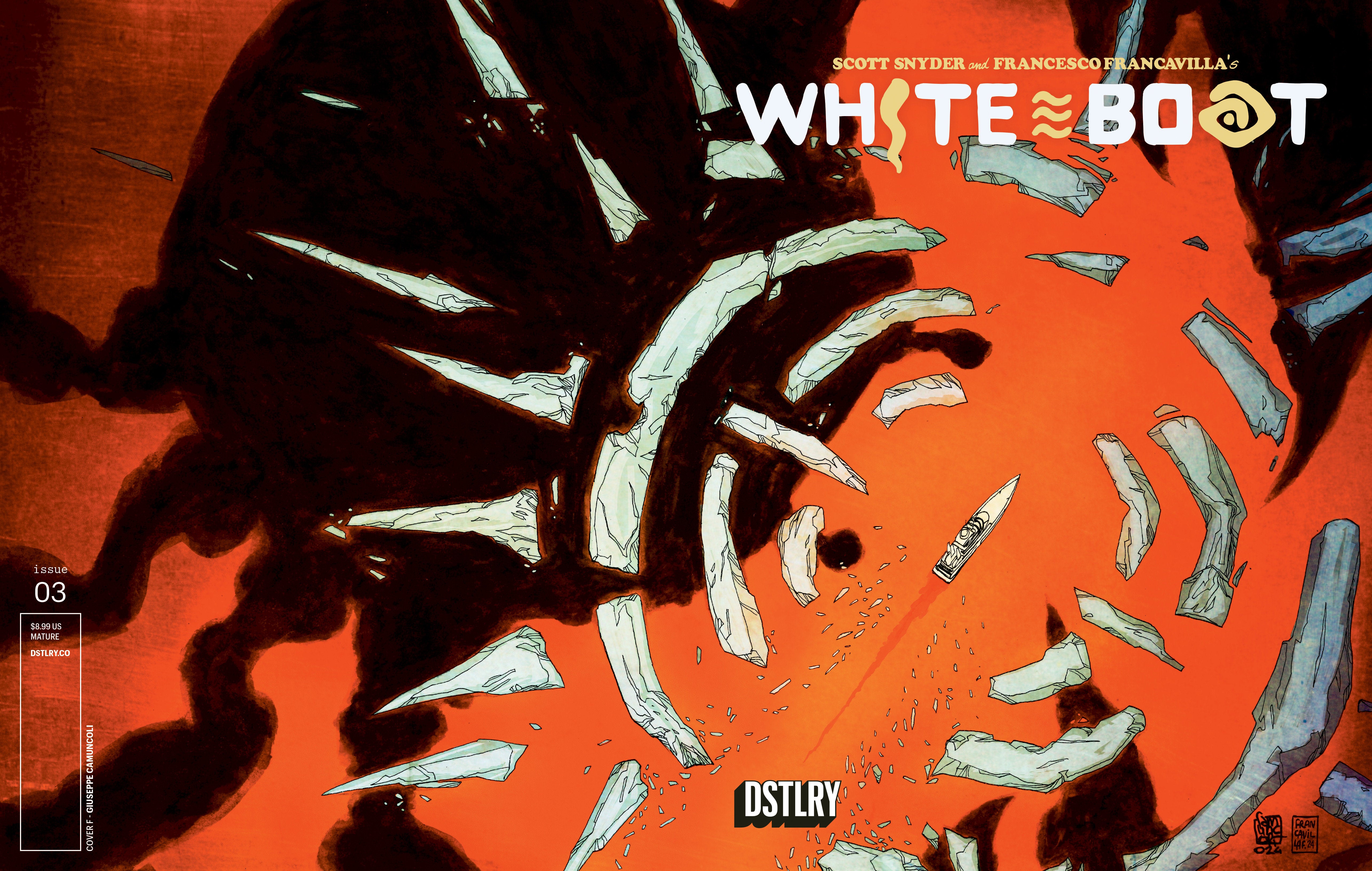 WHITE BOAT #3 CVR F GIUSEPPE CAMUNCOLI VARIANT
 FOC: 10/13/2025 / IN-STORE: 12/03/2025