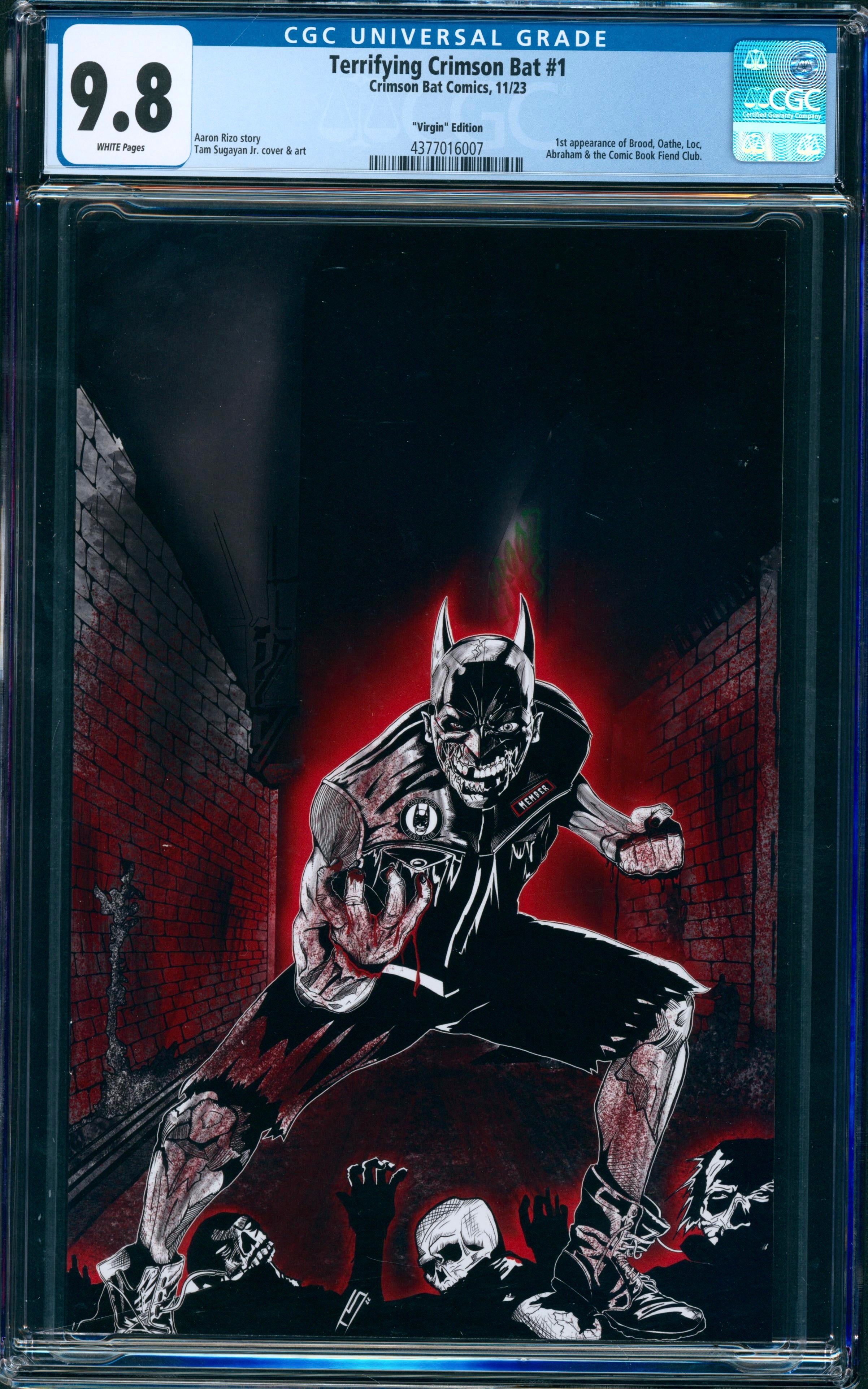The Terrifying Crimson Bat #1 CGC 9.8 (Virgin Cover by Tam Sugayan Jr)