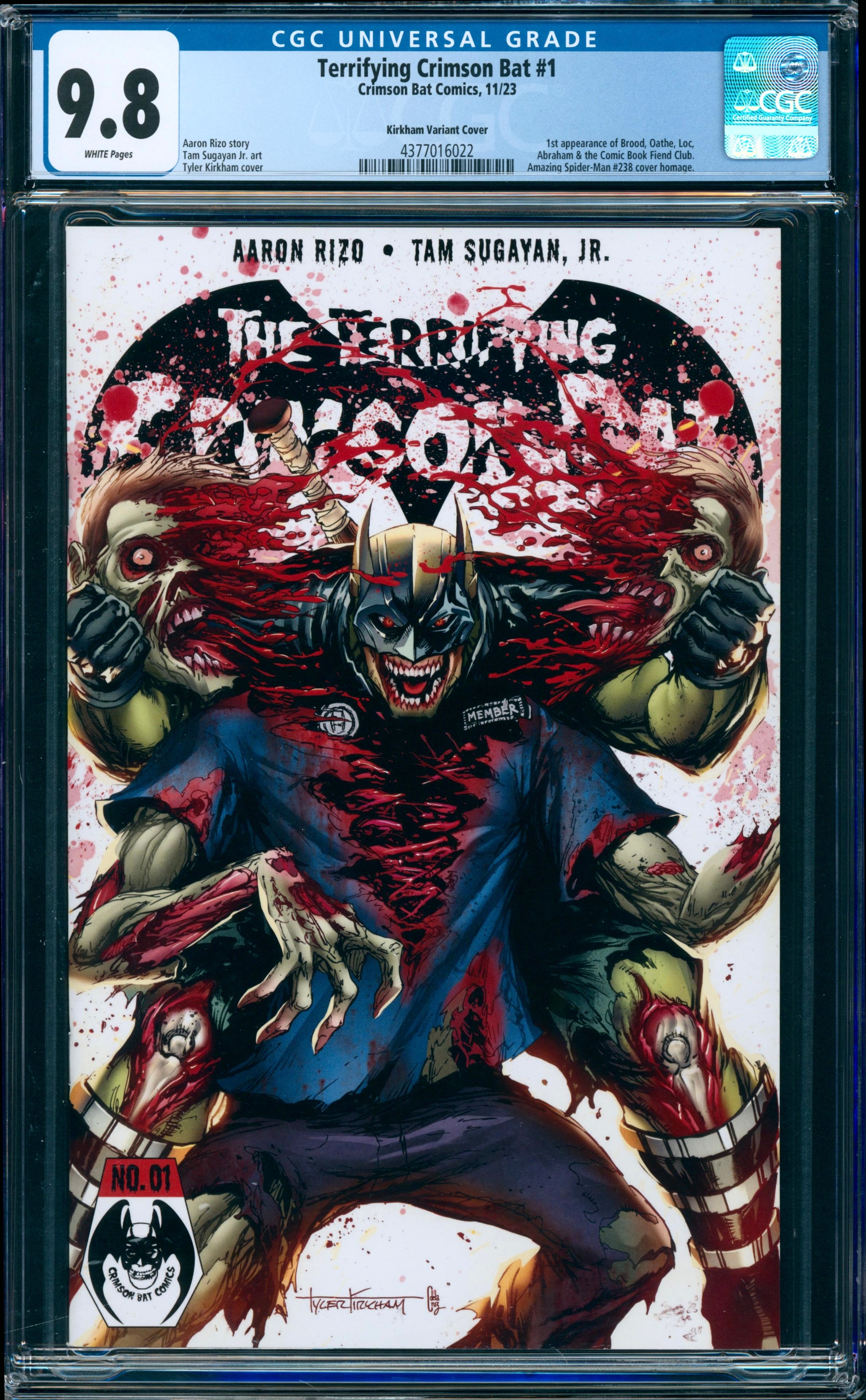 The Terrifying Crimson Bat #1 CGC 9.8 (ASM #238 Homage Trade Dress Variant by Tyler Kirkham)
