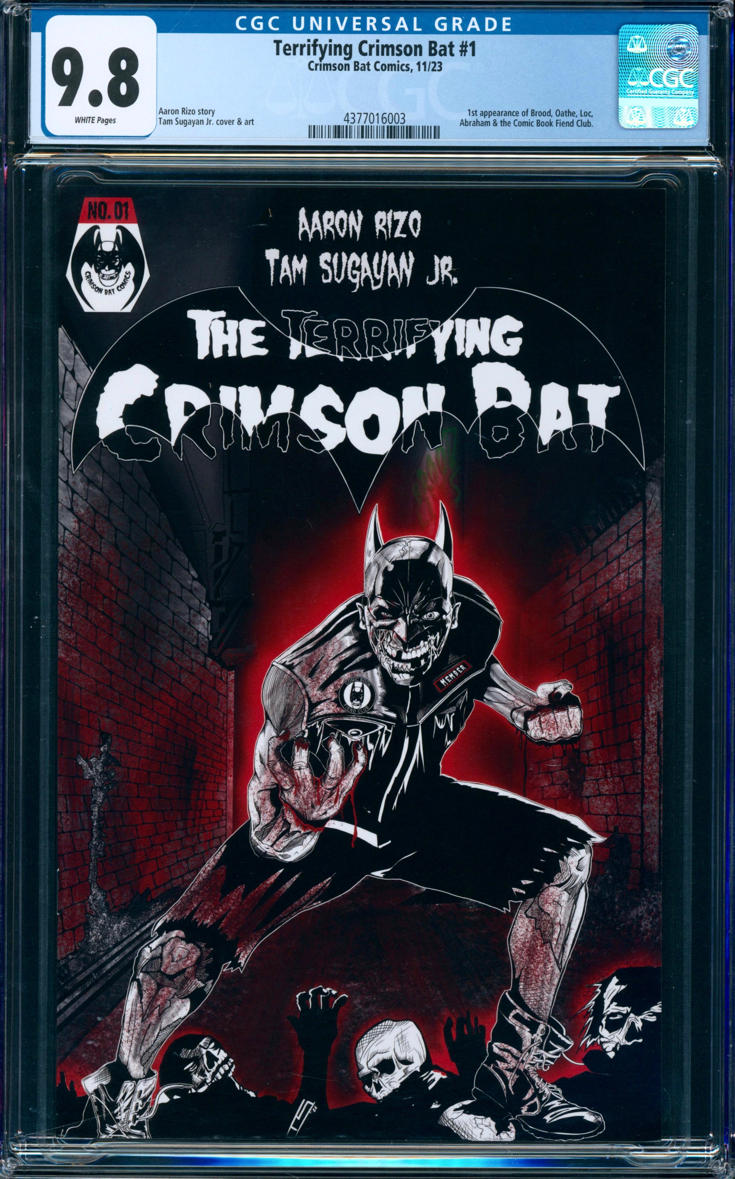 The Terrifying Crimson Bat #1 CGC 9.8 (Main Cover by Tam Sugayan Jr)