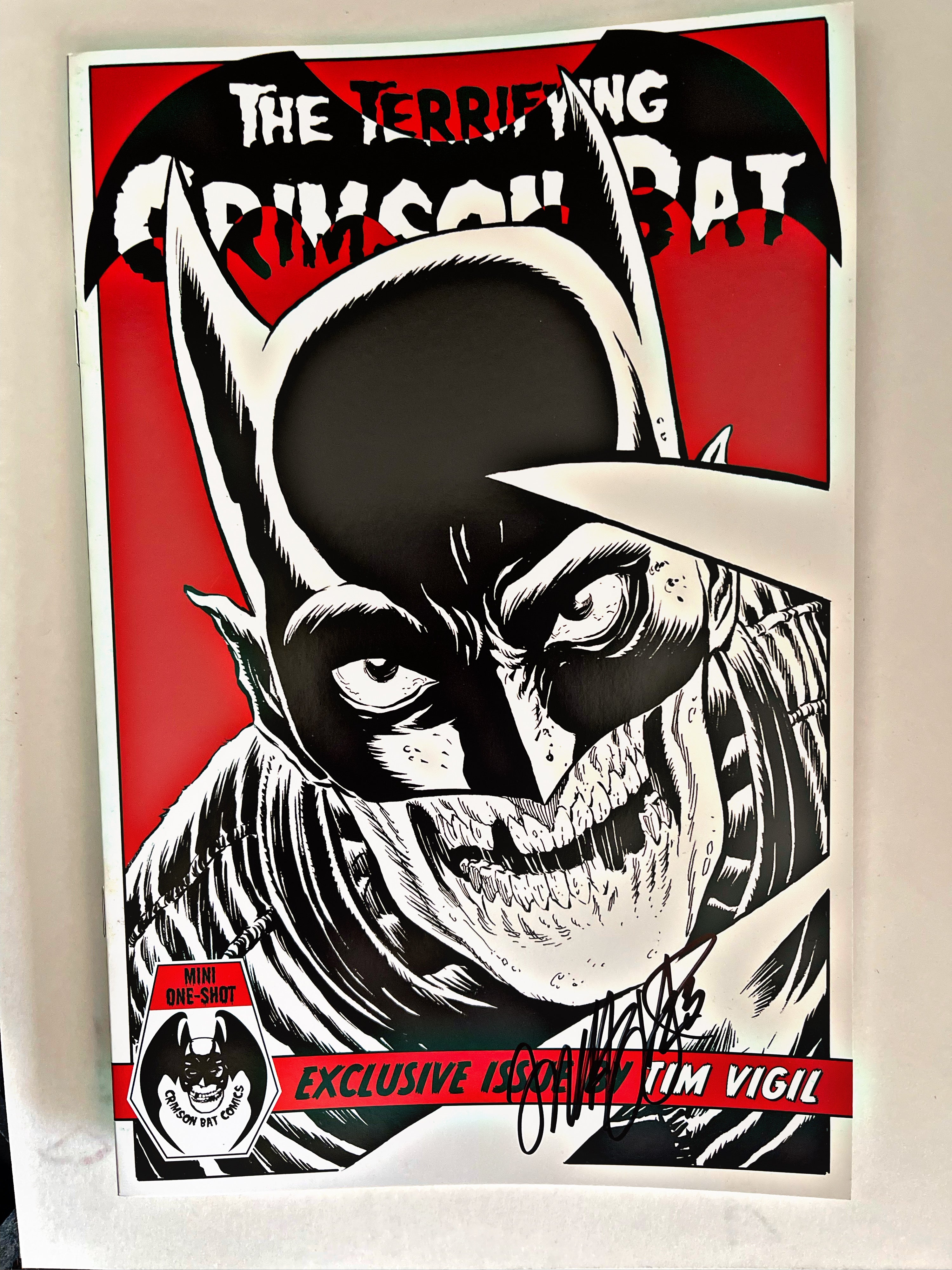 The Terrifying Crimson Bat One Shot Signed by Tim Vigil